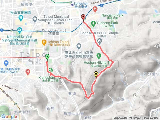 象山-南港山-九五峰-慈惠宮-後山碑捷運