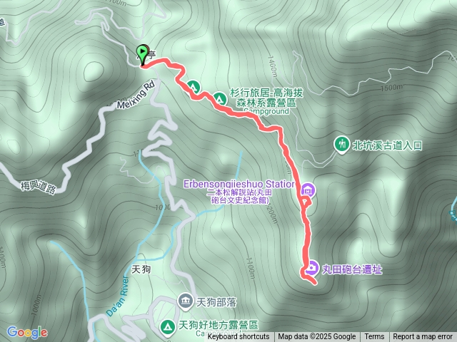 丸田砲台二本松山來回