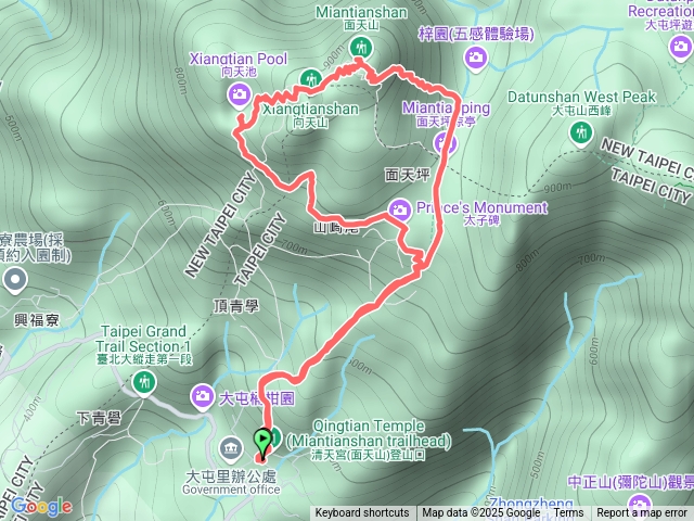 面天山-向天山步道O型