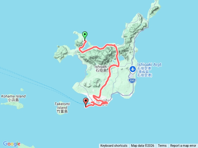 2026.02.28日本石垣島川平灣回郵輪碼頭軌跡