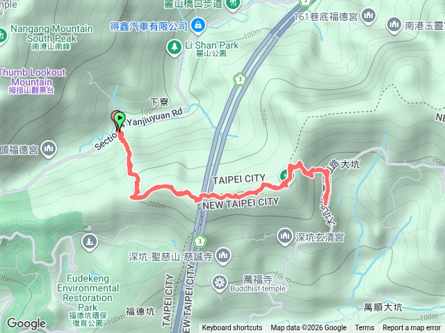 研究院路保線路_倒照湖山_大坑山_大坑山土地公廟_原線折返