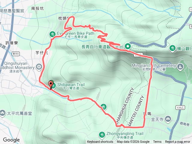 薔琵颱風 218回 O型 十八彎古道 回程 7100長青步道預覽圖