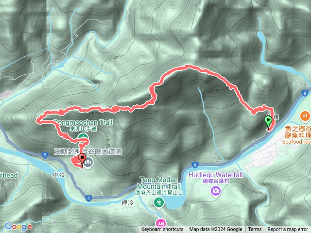 東卯山東南稜上，傳統路線下預覽圖