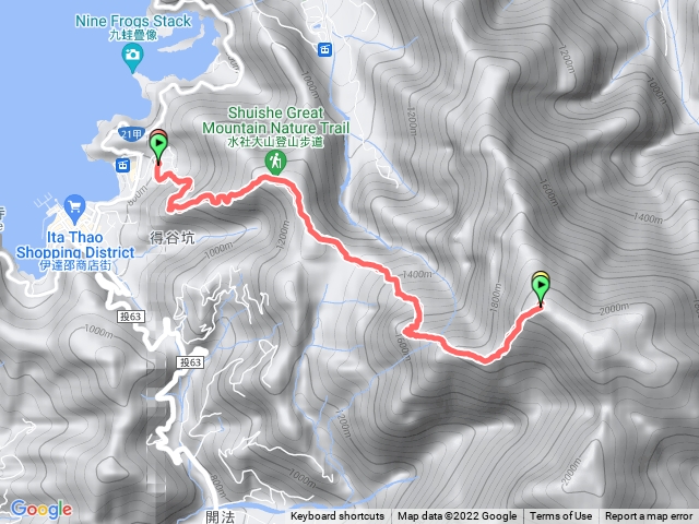 水社大山，活動中心起登