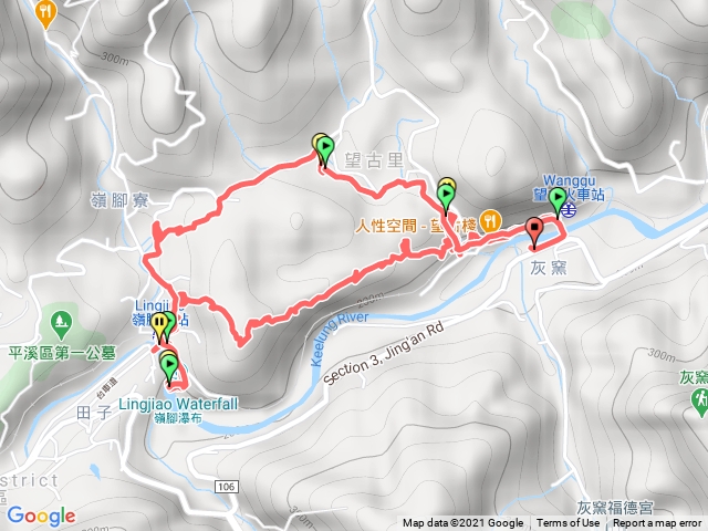 望古瀑布、嶺腳寮步道、嶺腳瀑布O型