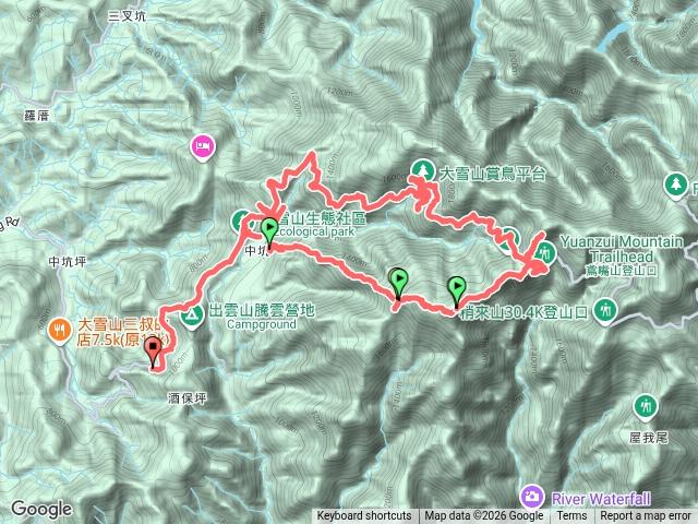 橫嶺山沙蓮山..鳶嘴山o型未竟柱
