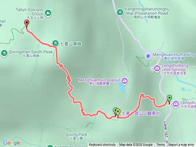 冷水坑登山口至七星山東及主峰