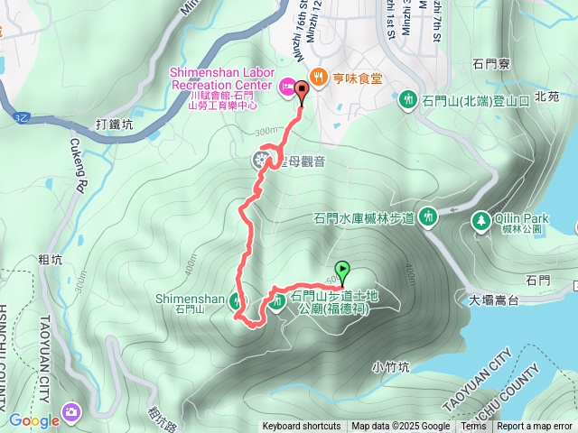 石門山步道O型（景春步道上、經太平山、石門山、觀音步道下）