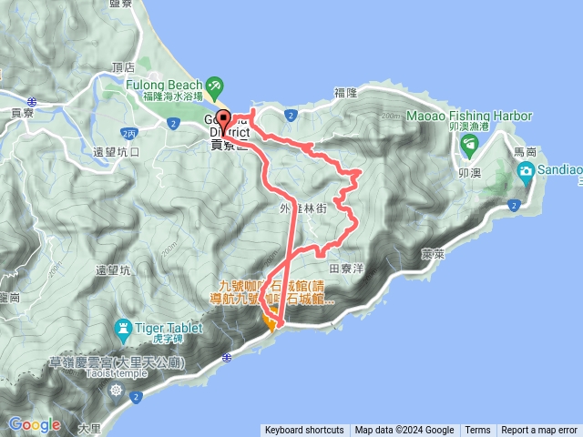 福隆火車站隆隆溪出海口白沙丘山(圖根點泰11H77M)福卯古道隆隆山腰古厝群隆嶺古道石城(午餐)