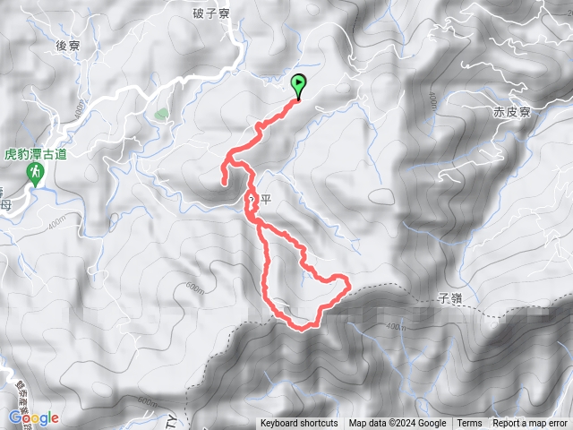 大平山造林路→紅壇古道→芉蓁坑地居主→三方向山稜線→大水窟土地公→芉蓁坑溪畔古道