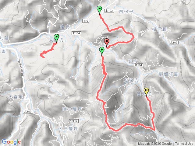 20201024大厝坑山來回麒麟山雙港子山雙港子山東峰縱走安新山安坑山縱走
