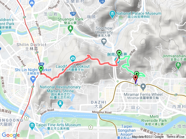 銘傳大學復興電台到劍潭山老地方到文間山劍南路捷運站