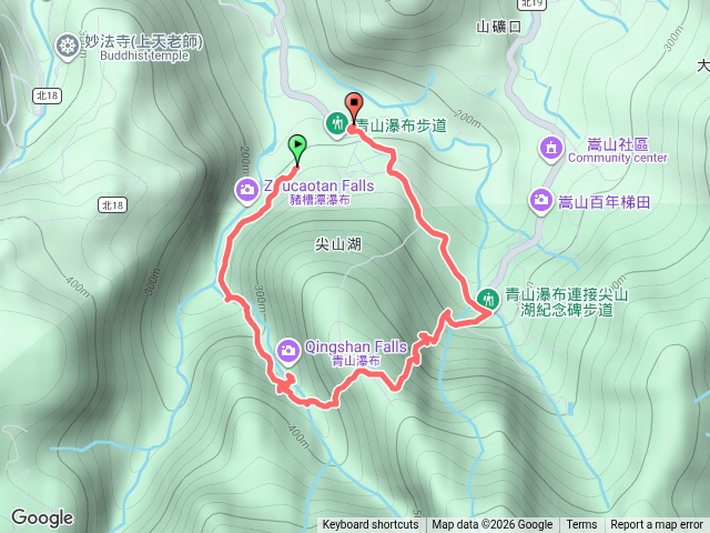 青山瀑布步道尖山湖步道預覽圖