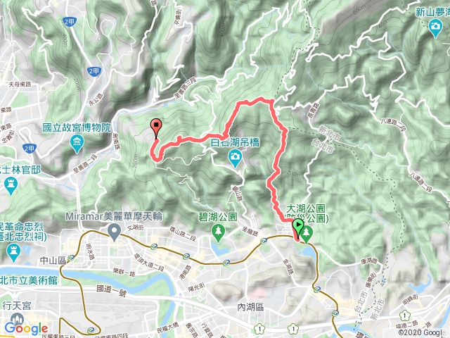 大湖捷運站 - 龍船岩 - 大崙頭尾山 - 中社路