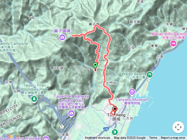 頭城石鏡台福德廟-八八峰-鶯子頂山來回-鶯子嶺山-礁水坑山-頭圍山-頭城火車站