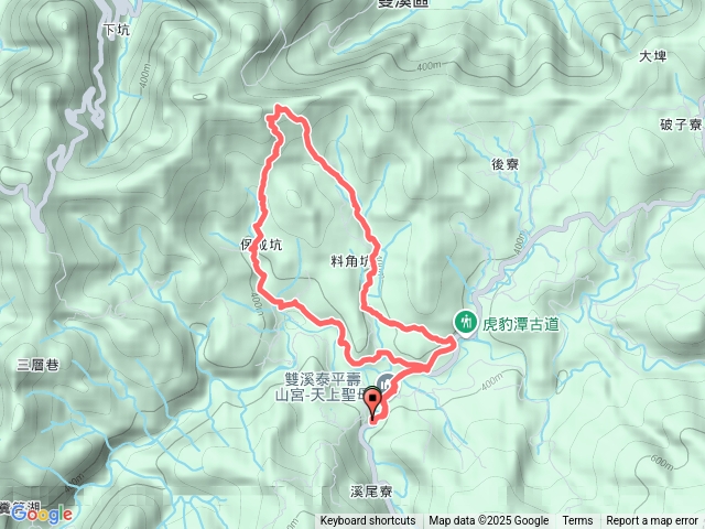 保成坑口-崩山坑古道尾段-埡口叉路-保成坑古道O型