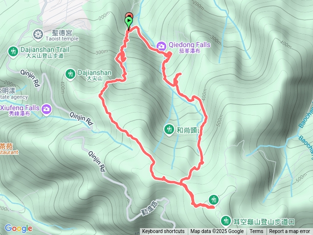 大尖山瀑布群上四分尾山茄苳古道瀑布環狀