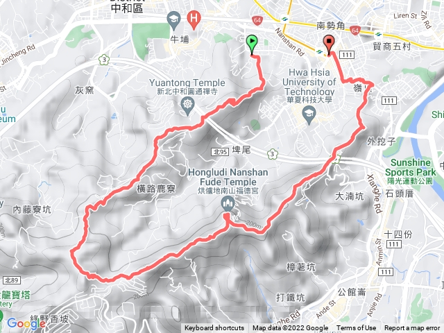 中和復興國小-烘爐地-外挖子山-南勢角捷運站