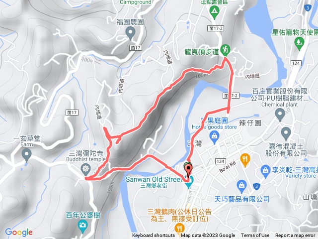 苗栗三灣_樟之細路(RSA-32)龍峎頂步道 、三灣火炎山_三灣國小 O 型路線預覽圖