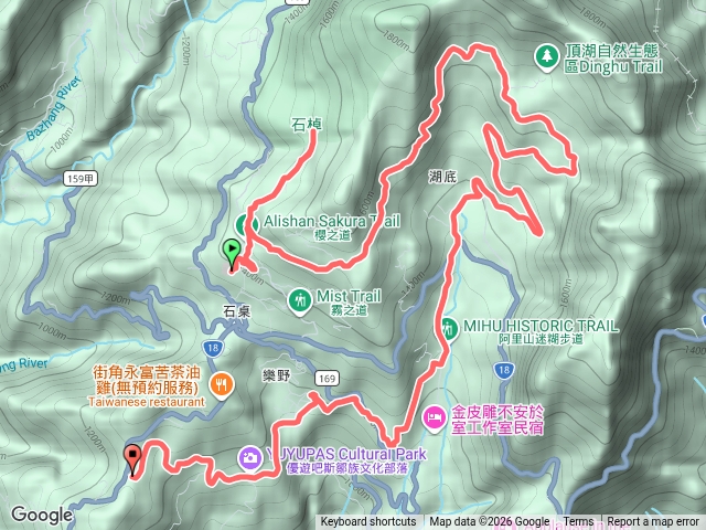2026阿里山石棹雲徑接力賽路線預覽圖