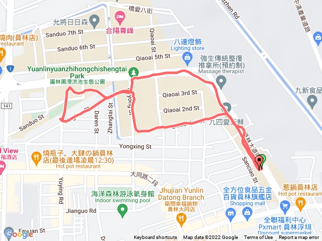 豪宅到十七份五福宮的路線