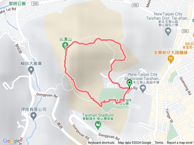 辭修公園登尖凍山山腳頂山O型