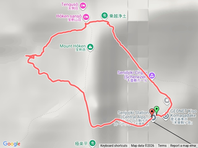 日本技術攀登路線-中央阿爾卑斯山區寶劍岳的極樂尾根(2級)