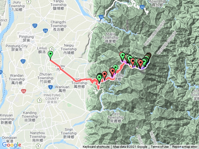 北大武山日湯真山桑守留山