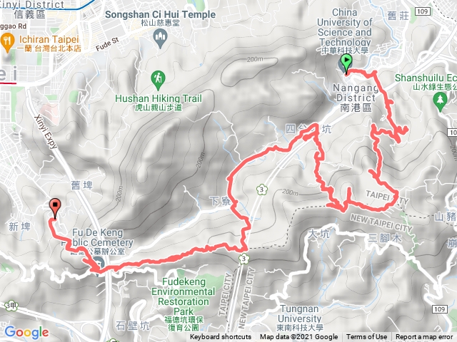 2021/11/28中華科大-四分子古道-三腳木西北峰-三腳木山（福音山莊碑）-三腳木西北西峰-三腳木西峰-濕水子古道-濕水子山-濕水子北峰-麗山公園-倒照湖山-溪頭山-糶米古道-紫雲街