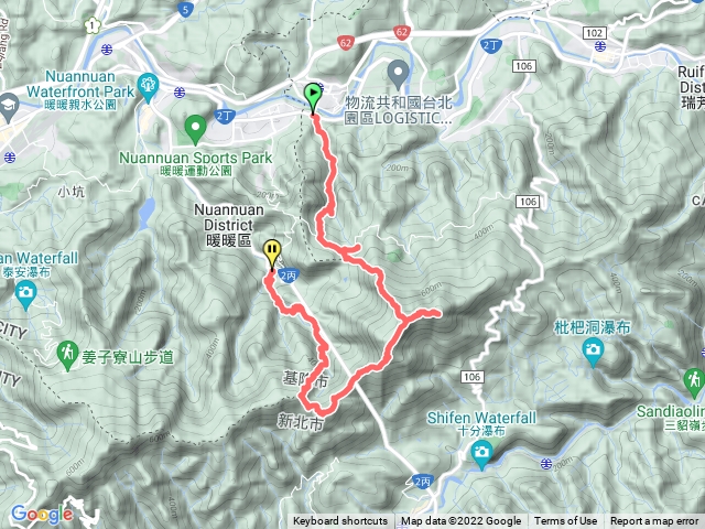 四腳亭、粗坑口步道、五分山、頂仔寮山、望古山、荖寮坑、暖陪車站