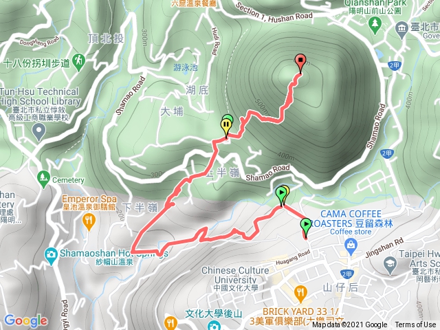 陽明天主堂，松溪，半嶺古道，紗帽山頂