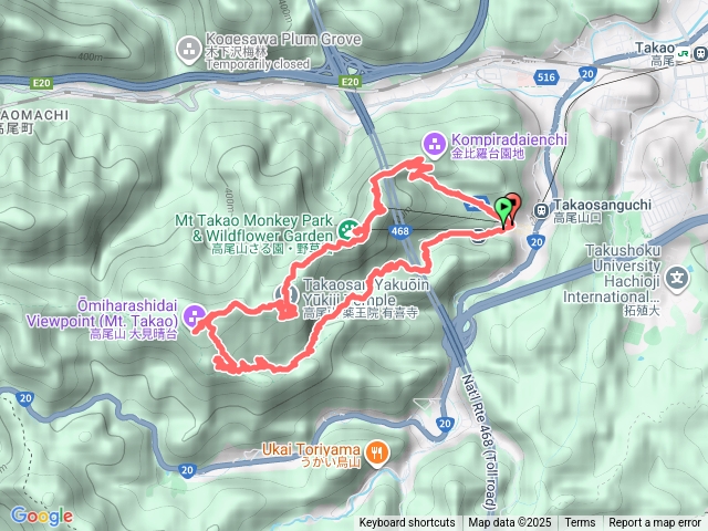 日本高尾山6條線路串連