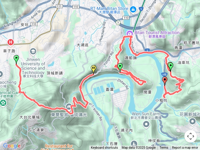 114/4/9-新店四潭山縱走（公車839布佬廚房站→1.塗潭山→2.灣潭山→3.和美山→碧潭吊橋→4.小油山→小粗坑→新烏路長興宮搭849→新店捷運站）