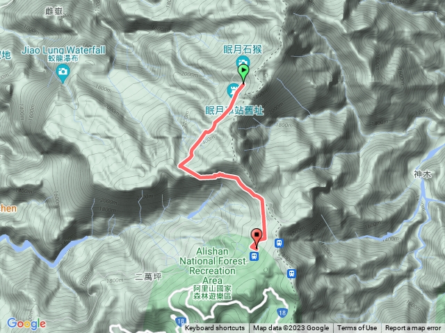 石猴 -> 塔山 -> 阿里山閣