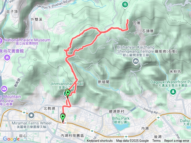 西湖站-金面山-論劍山-大崙尾-大崙頭