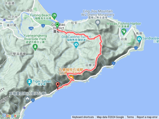 雪山尾稜-福隆-福卯古道-隆隆山-隆林山-鶯歌石山-大崛澳山-石城山-石城站