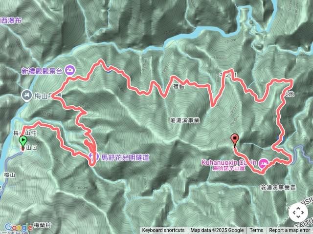 梅山登山口到庫哈諾辛山登山口