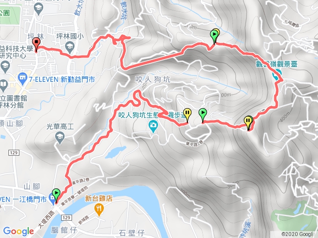 三汀山 一江橋 三號步道 430高地 坪林國小站牌