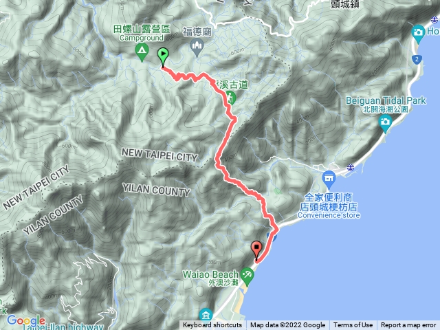 烏山岳嶺、平溪、石空子古道到外澳車站