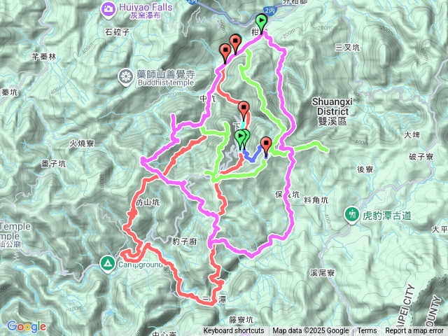 中坑古道、枋山坑古道、闊瀨古道、三水潭、畚箕湖古道、下坑古道O型走