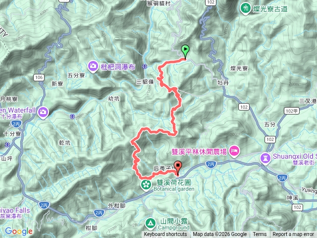 20260330瑞芳-石壁坑站-三貂嶺隧道中心點-頂坑山-大煙囪-稜路新路-谷線新路-新路尾山-大平林山-武山煤礦-焦炭窯區-番仔坑站