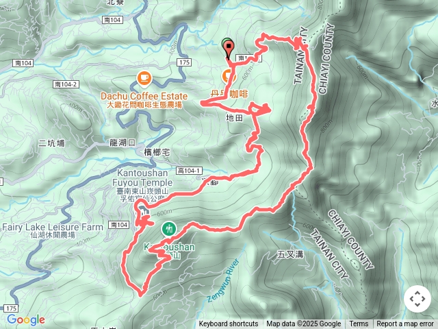 穩凍山、李子園山、崁頭山、龜型山 O形縱走預覽圖