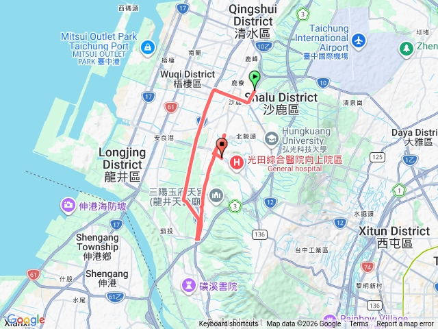 龍井交流道至沙鹿區（大甲媽祖遶境）預覽圖