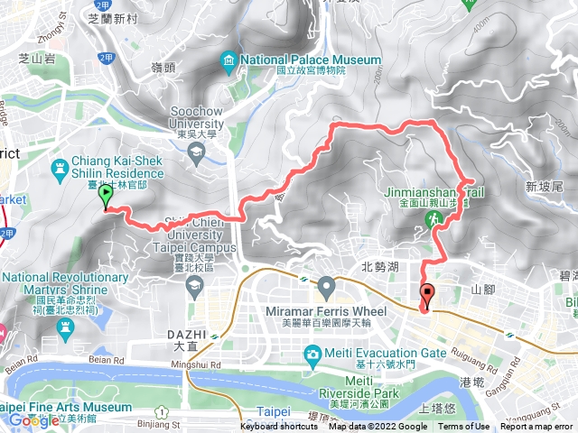 臺北大縱走第五段：捷運劍潭站至碧山巖