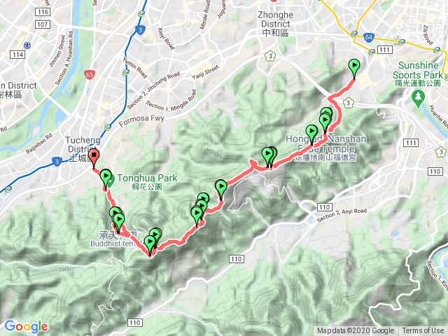 南勢角山－天上山－賞螢步道－石壁寮溪棧道
