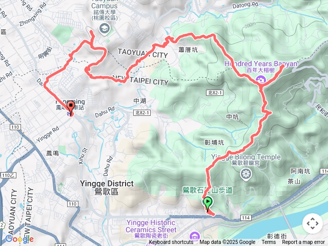20250329鶯歌火車站-北鶯公園-北鶯山-鶯歌石山-彰埔坑山-阿南坑山-望湖山-石灰坑山-圳頭山-福源山-山子頂山-鳳鳴火車站