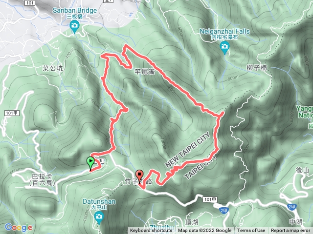 菜公坑古道-大屯溪古道-竿尾崙山-菜頭-崙、小觀音山