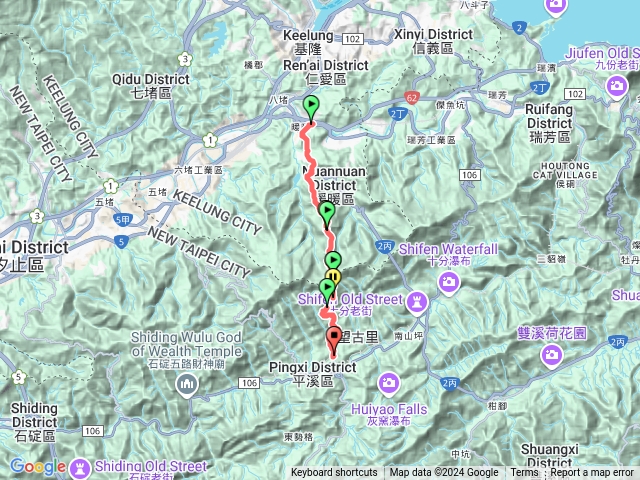 暖暖火車站觀音湖山東勢坑山東勢大崙中窯尖腰繞至滴水觀音嶺腳車站