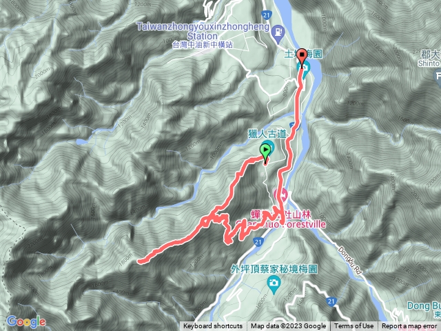 獵人古道瓊山....里程 13.7 公里....建議原路回比較近,約10公里