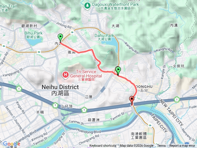 康寧路一段(成功路四段)到三段(南湖大橋)